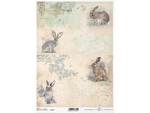 Papier do decoupage A4 - ITD Collection - ryżowy, R1353