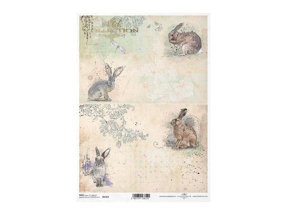 Papier do decoupage A4 - ITD Collection - ryżowy, R1353