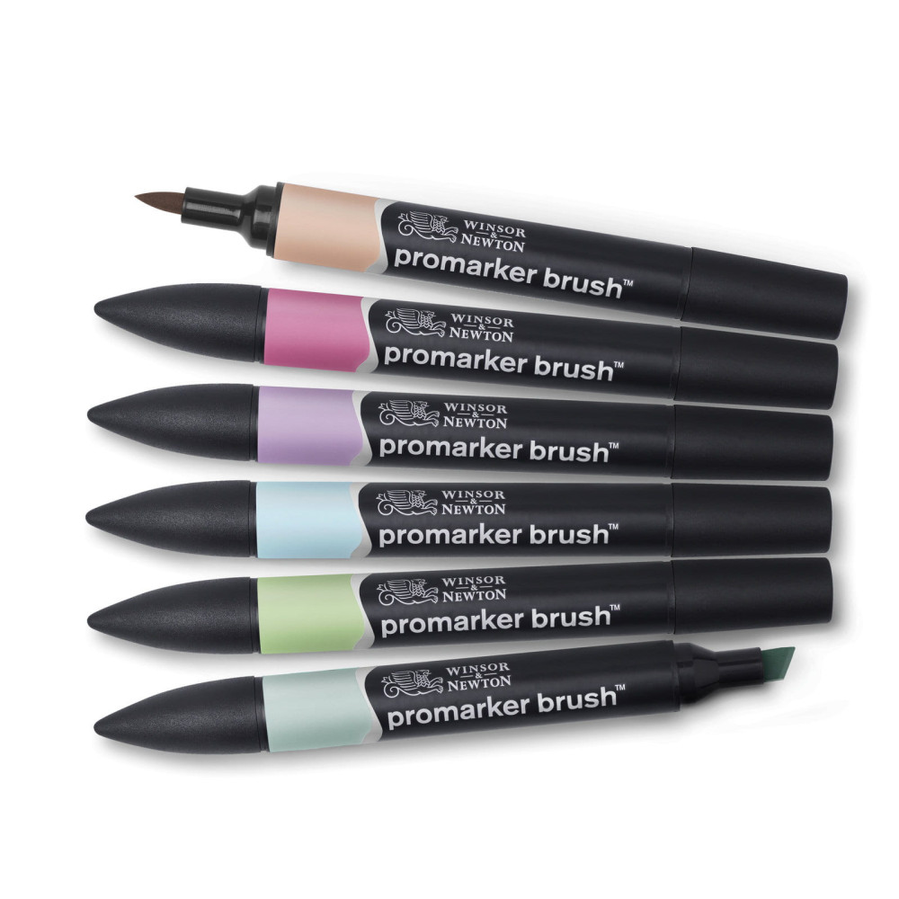 Promarker Brush Set - Winsor & Newton - Pastel Tones, 6 pcs.