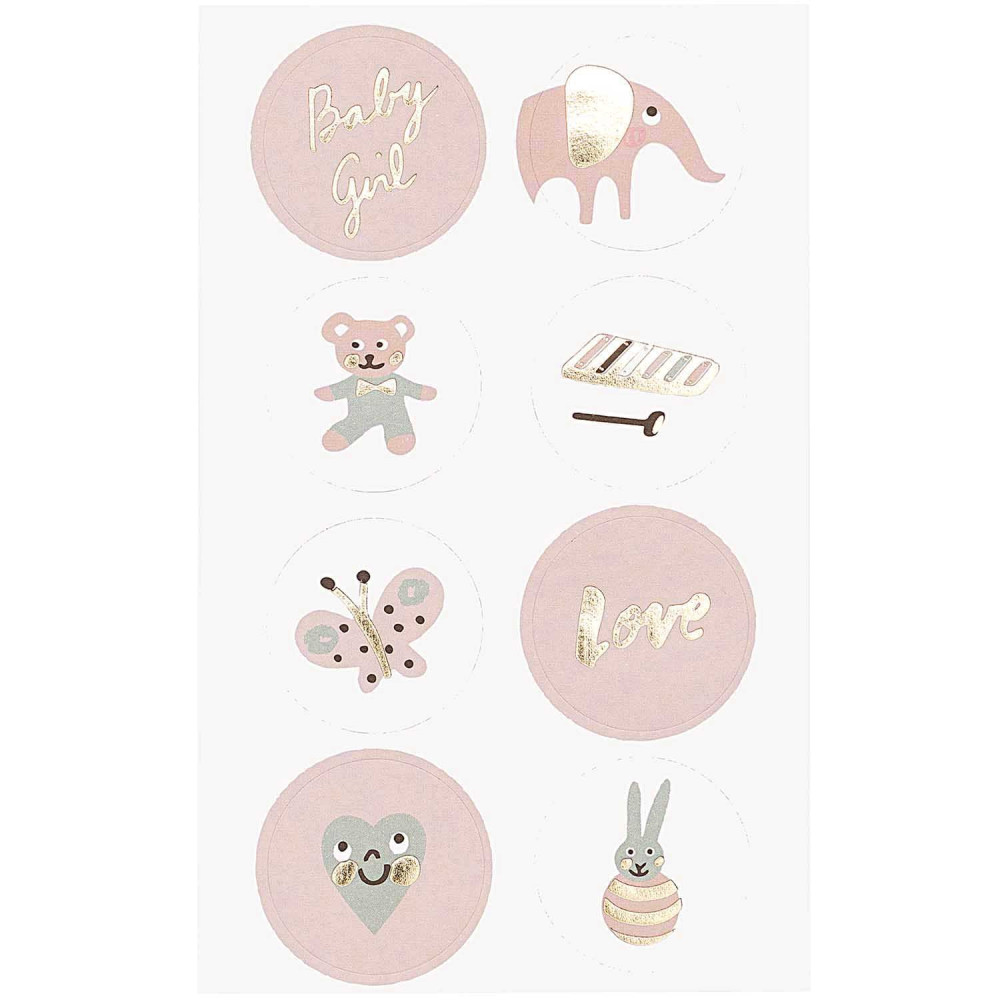 Baby Girl stickers - Paper Poetry - pink, 100 pcs.