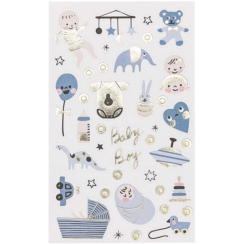 Baby Boy stickers - Paper Poetry - blue, 100 pcs.