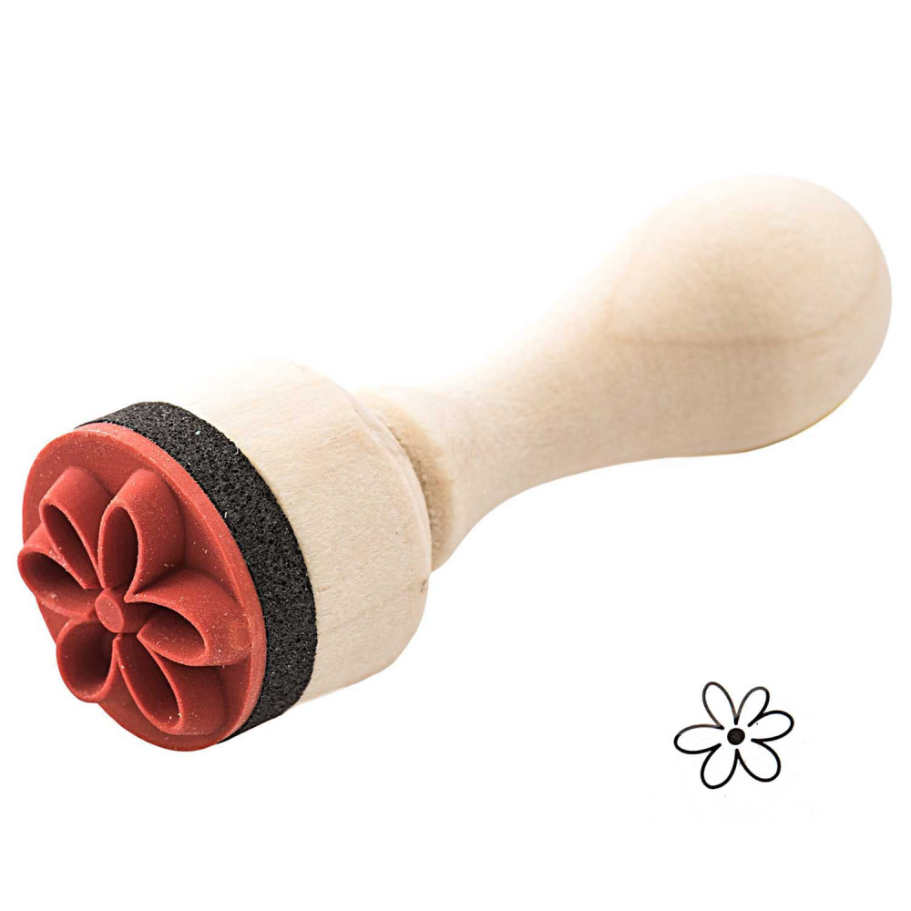 Mini stempel na drewnianym gryfie - Rico Design - Kwiat