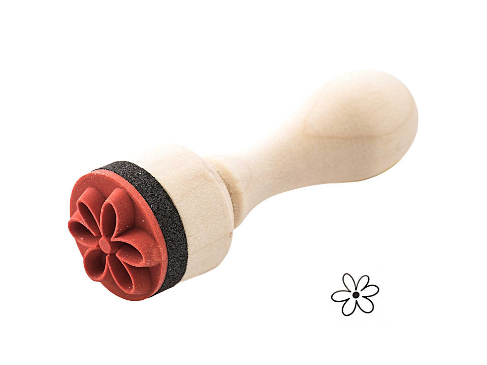 Mini stempel na drewnianym gryfie - Rico Design - Kwiat