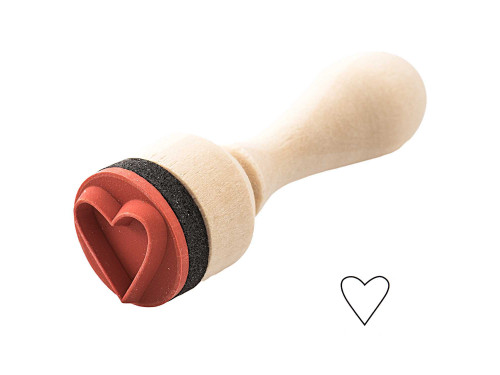 Mini stempel na drewnianym gryfie - Rico Design - Serce