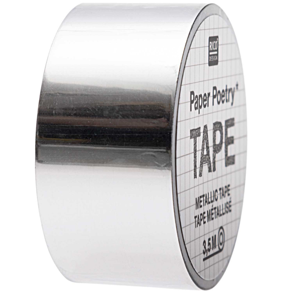 Mirror Metallic tape - Paper Poetry - silver, 19 mm x 3,5 m