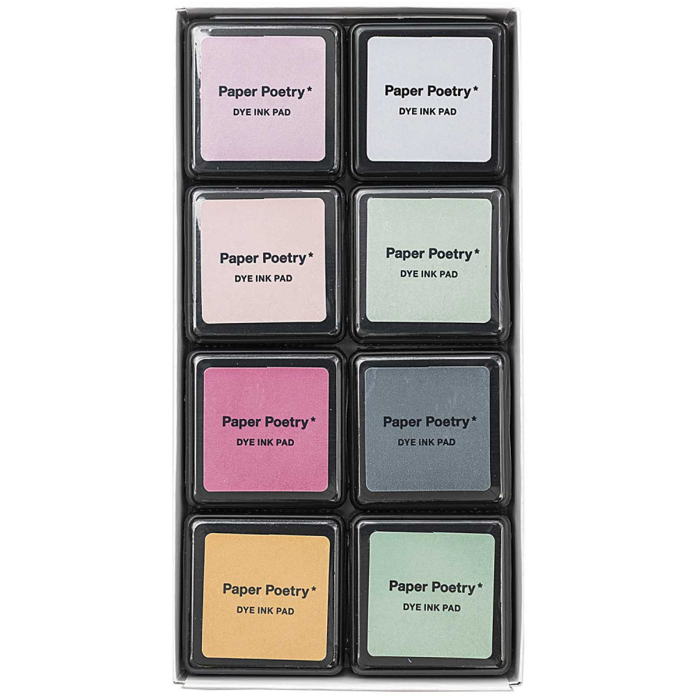 Dye ink pad set - Paper Poetry - muted colors, 8 pcs.