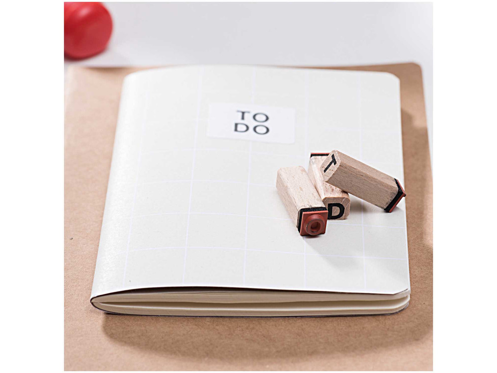 Wooden ABC & Numbers stamp set - Paper Poetry - bold alphabet, 48 pcs.
