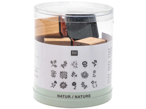 Wooden stamp set - Rico Design - nature, 15 pcs.