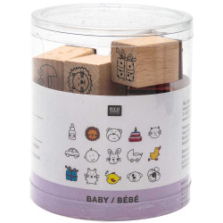 Wooden Baby stamp set - Rico Design - 15 pcs.