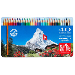 Set of Prismalo crayons in a metal case - Caran d'Ache - 40 colors