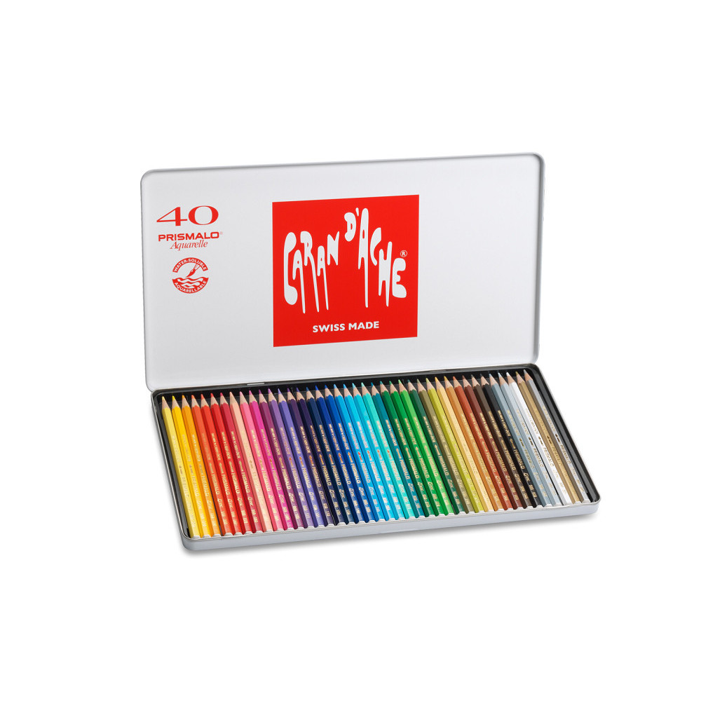 Set of Prismalo crayons in a metal case - Caran d'Ache - 40 colors