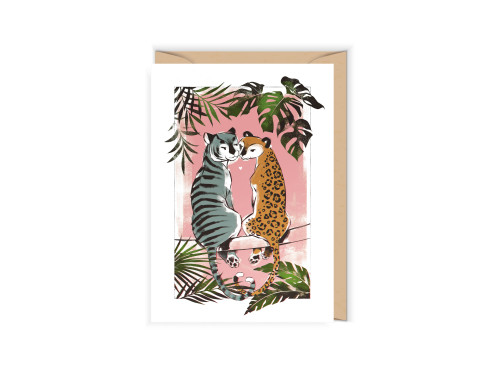 Greeting card - Cudowianki - Miłość lamparty, 12 x 17 cm