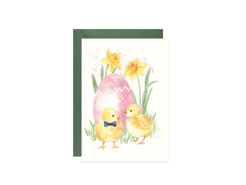 Greeting card A6 - Paperwords - Elegant chickens