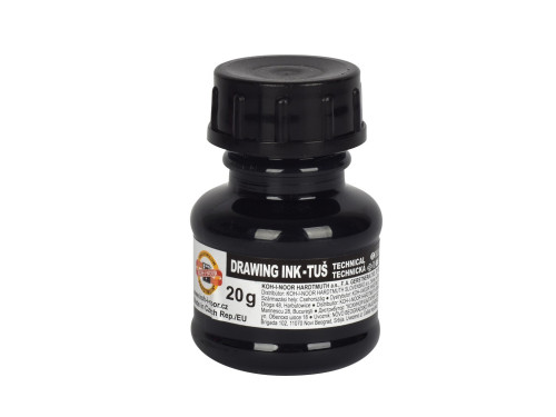 Tusz rysunkowy, kreślarski - Koh-I-Noor - czarny, 20 g