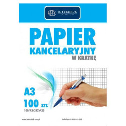 Papier kancelaryjny w kratkę A3 - Interdruk - 100 ark.