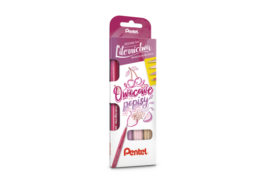 Zestaw pisaków artystycznych Brush Sign Pen - Pentel - Owocowe popisy, 4 szt.