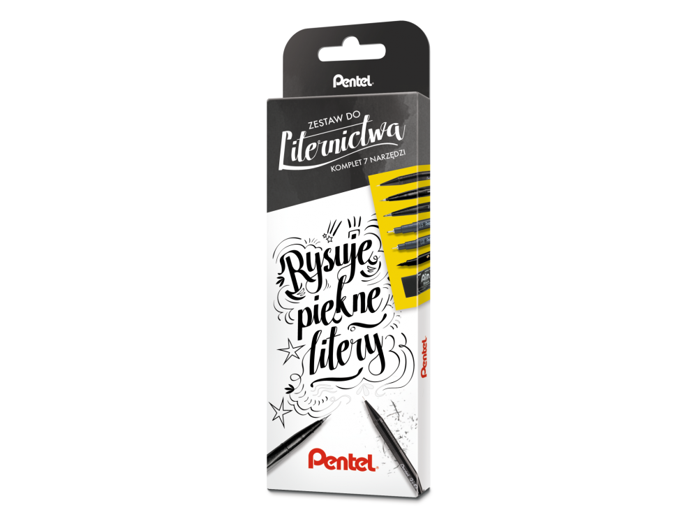 Set of professional tools for lettering - Pentel - 7 pcs.