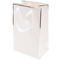 Paper gift bag - Rico Design - white and silver, 15 x 24 x 10 cm