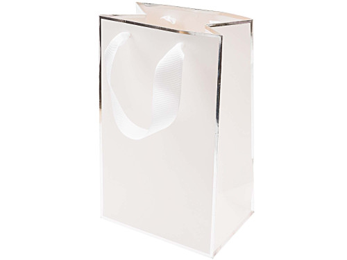 Paper gift bag - Rico Design - white and silver, 15 x 24 x 10 cm