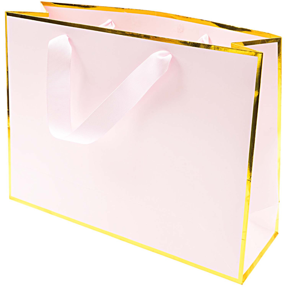 Paper gift bag - Rico Design - pink and gold, 24 x 32 x 10 cm