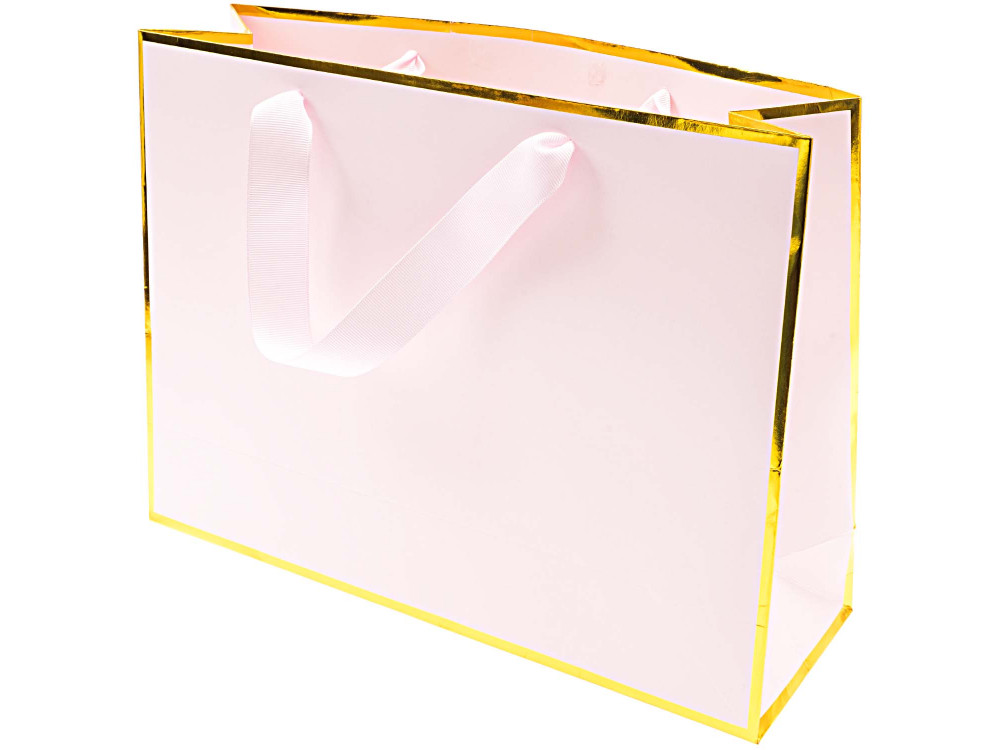 Paper gift bag - Rico Design - pink and gold, 24 x 32 x 10 cm