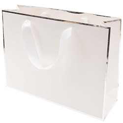 Paper gift bag - Rico Design - white and silver, 24 x 32 x 10 cm