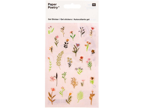 Gel stickers - Paper Poetry - flowers, 26 pcs.