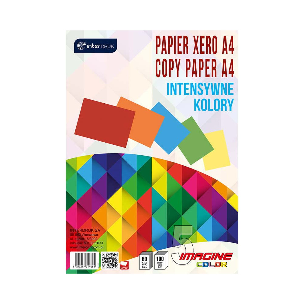 Office xero paper A4 - Interdruk - intense colors, 80 g, 100 sheets