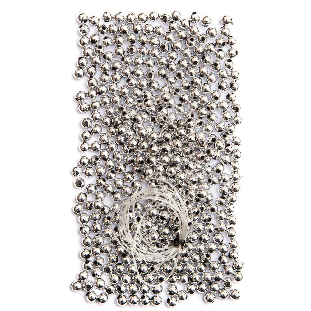 BEADS 6 MM, 30 G SILVER