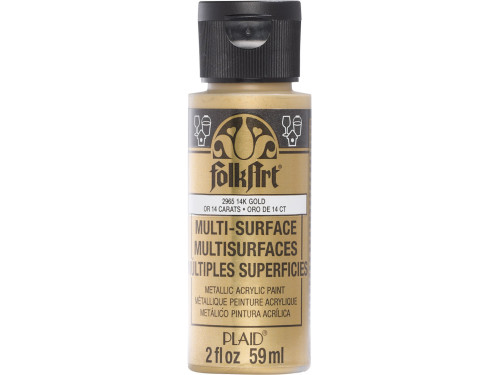 Farba metaliczna Multi-Surface - FolkArt - 14K Gold, 59 ml