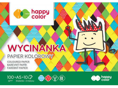Colored paper pad A5 - Happy Color - 100 g, 10 sheets
