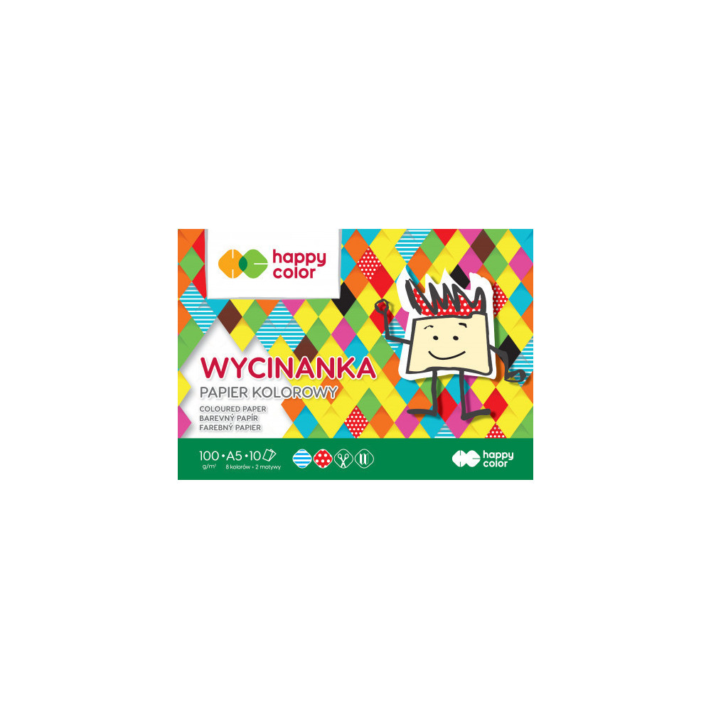 Blok Wycinanka A5 - Happy Color - kolorowy, 100 g, 10 ark.