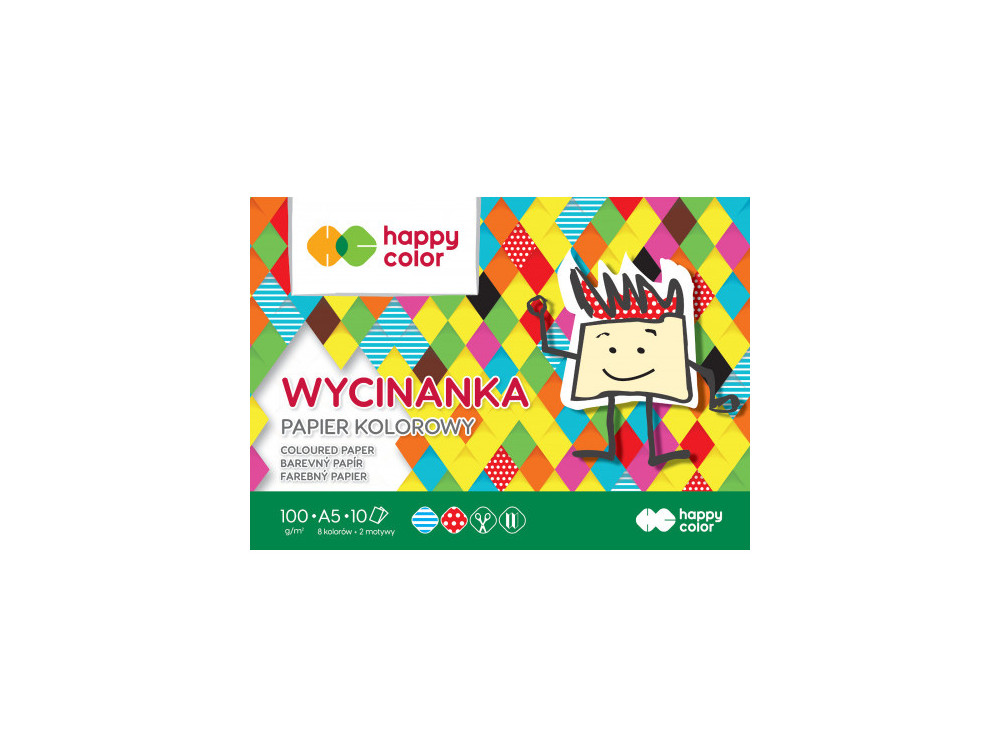 Blok Wycinanka A5 - Happy Color - kolorowy, 100 g, 10 ark.