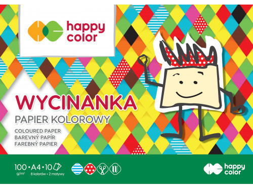 Blok Wycinanka A4 - Happy Color - kolorowy, 100 g, 10 ark.