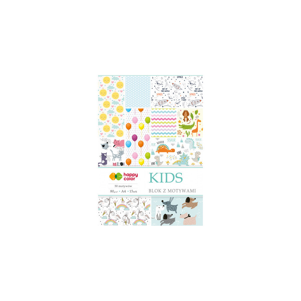 Kids paper pad A4 - Happy Color - 80 g, 15 sheets