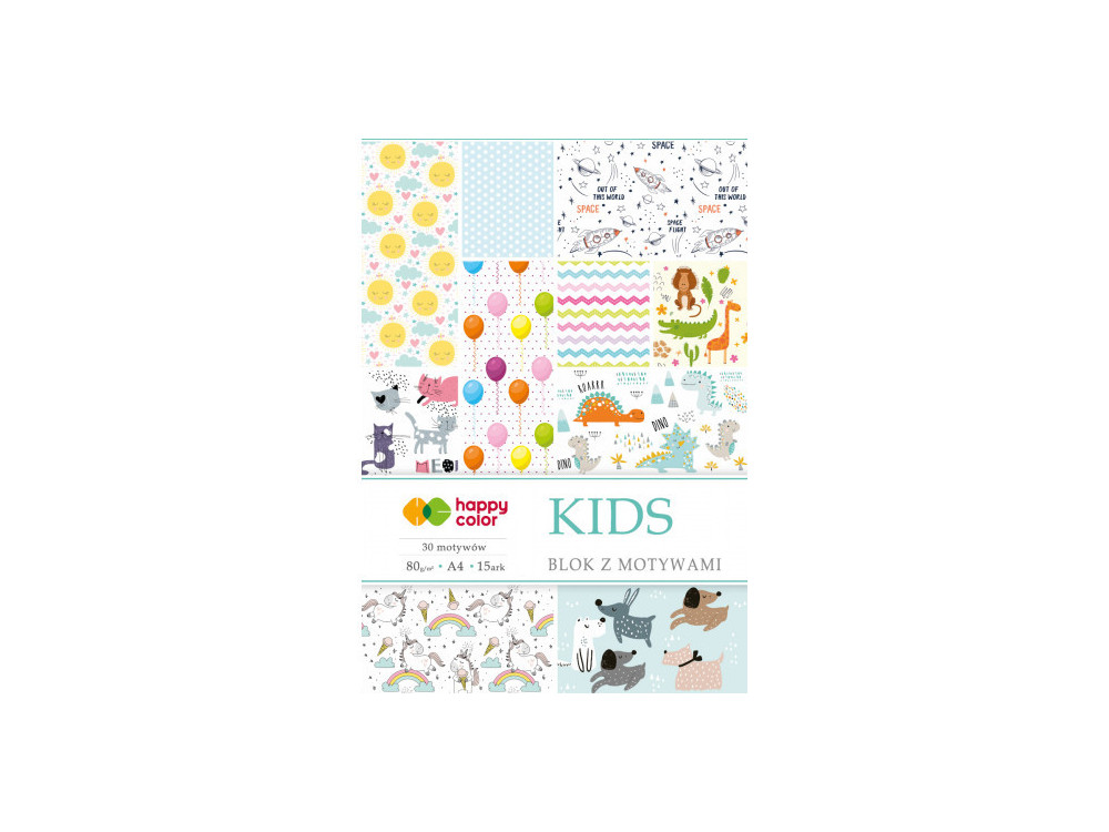 Kids paper pad A4 - Happy Color - 80 g, 15 sheets