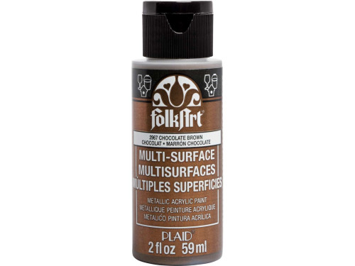 Farba metaliczna Multi-Surface - FolkArt - Chocolate Brown, 59 ml