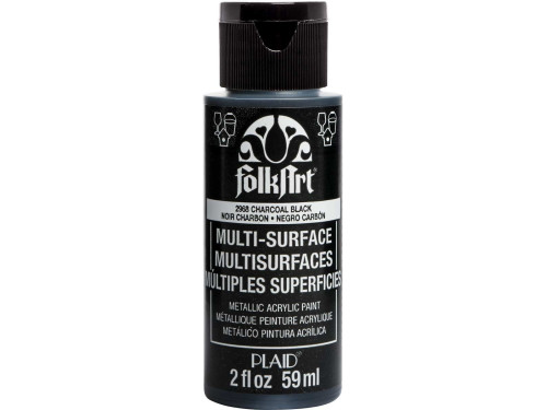 FolkArt Multi-Surface Metallic Acrylic Paints - Charcoal Black