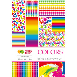 Blok z motywami A4 - Happy Color - Colors, 80 g, 15 ark.