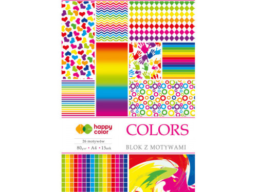 Colors paper pad A4 - Happy Color - 80 g, 15 sheets