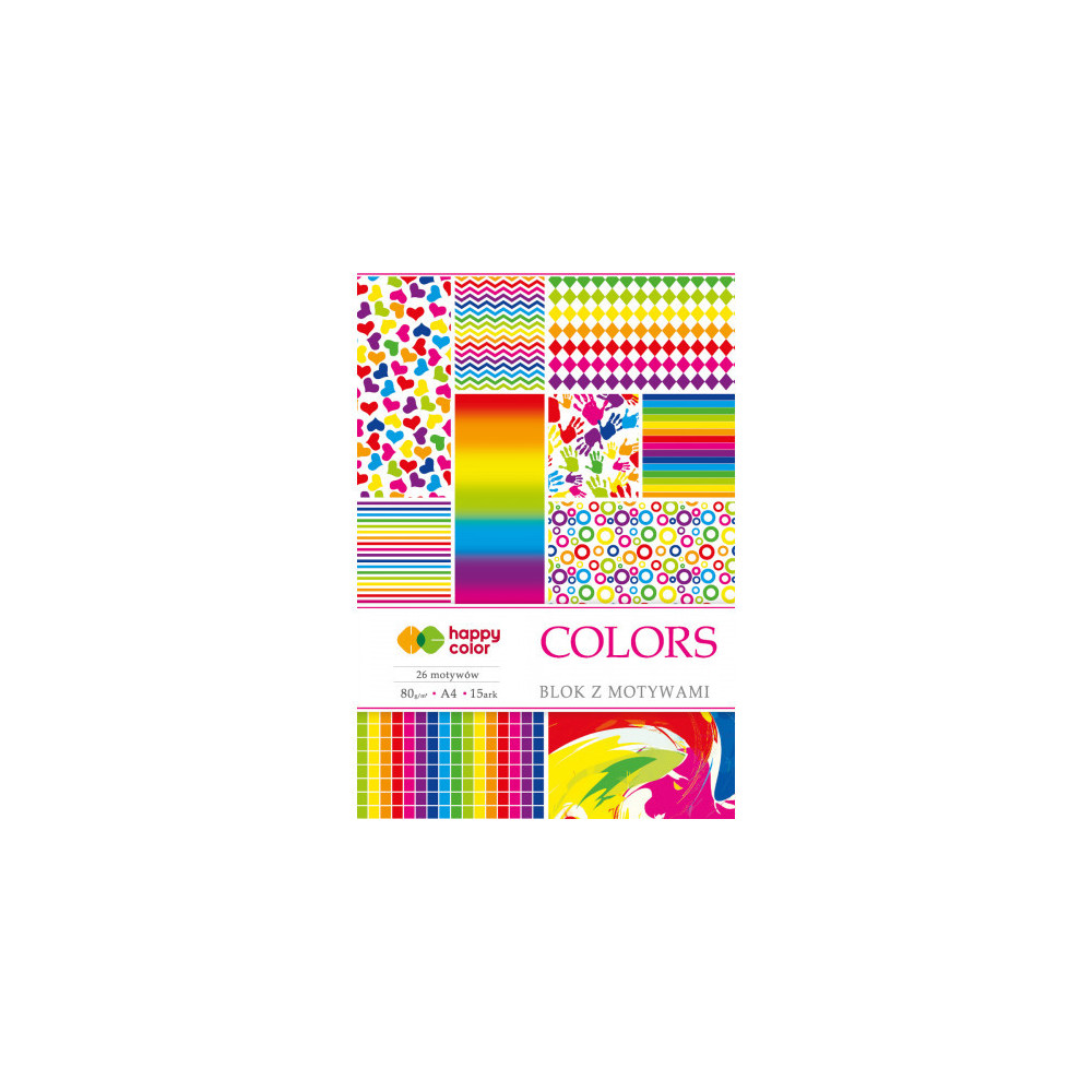 Blok z motywami A4 - Happy Color - Colors, 80 g, 15 ark.