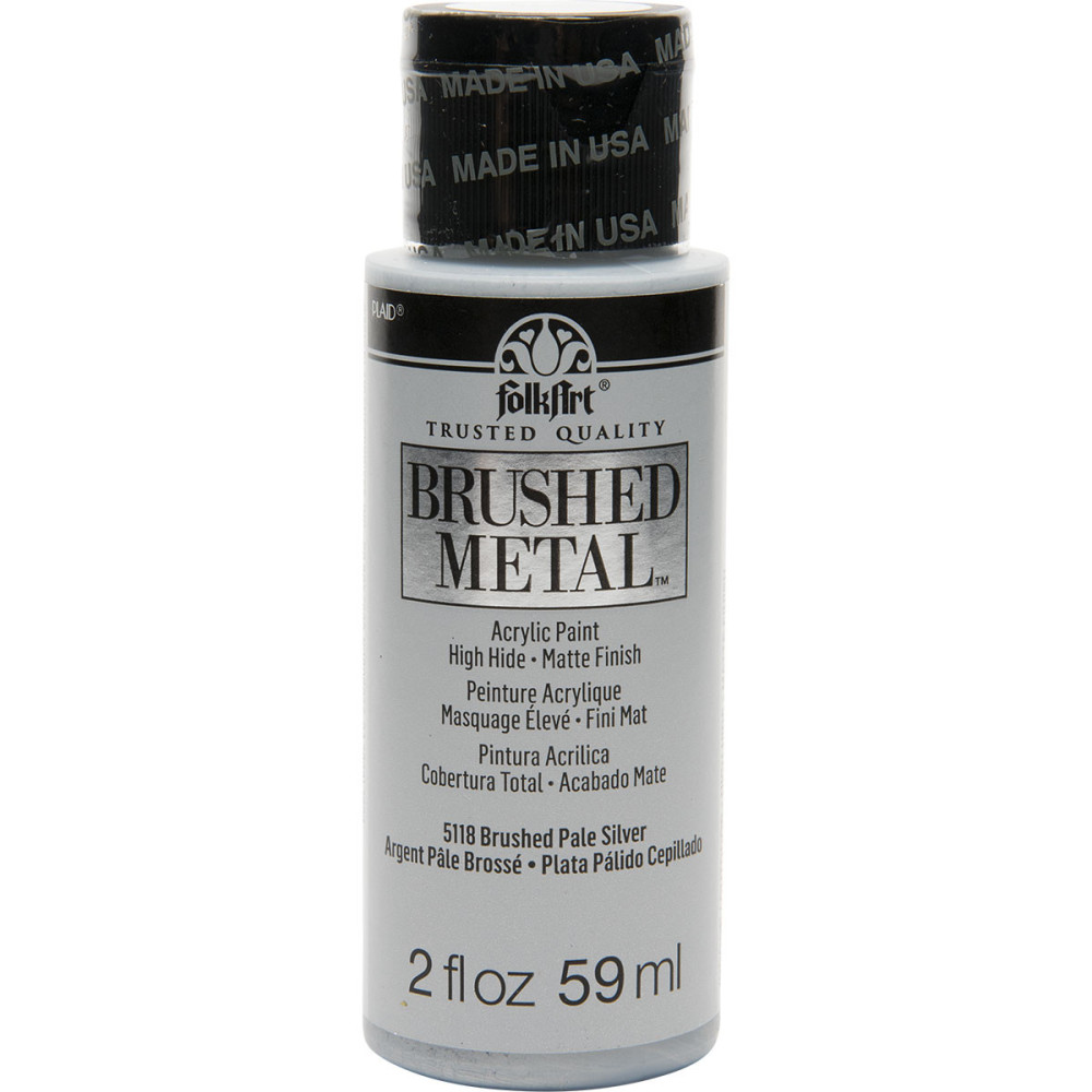 FolkArt Brushed Metal™ Acrylic Paint - Pale Silver, 2 oz.