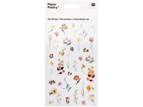 Gel stickers - Paper Poetry - flowers, 35 pcs.
