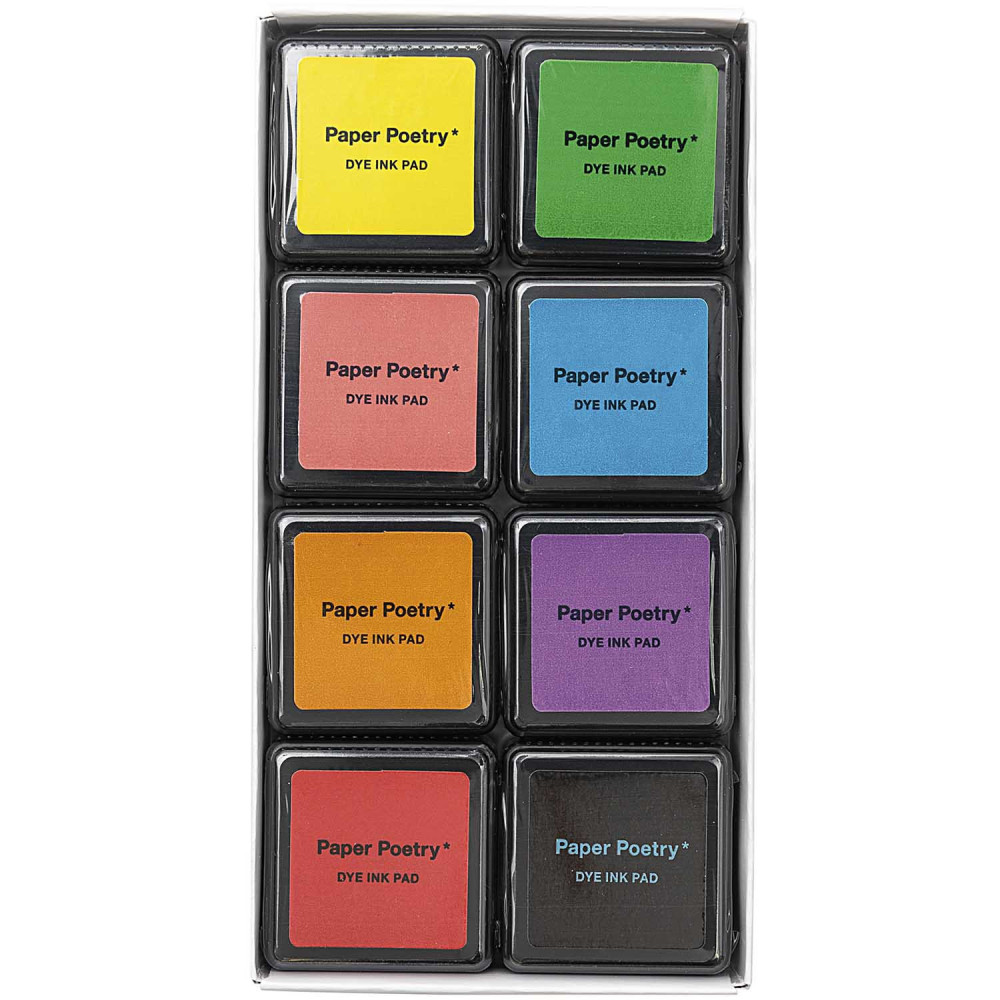 Dye ink pad set - Paper Poetry - saturated colors, 8 pcs.