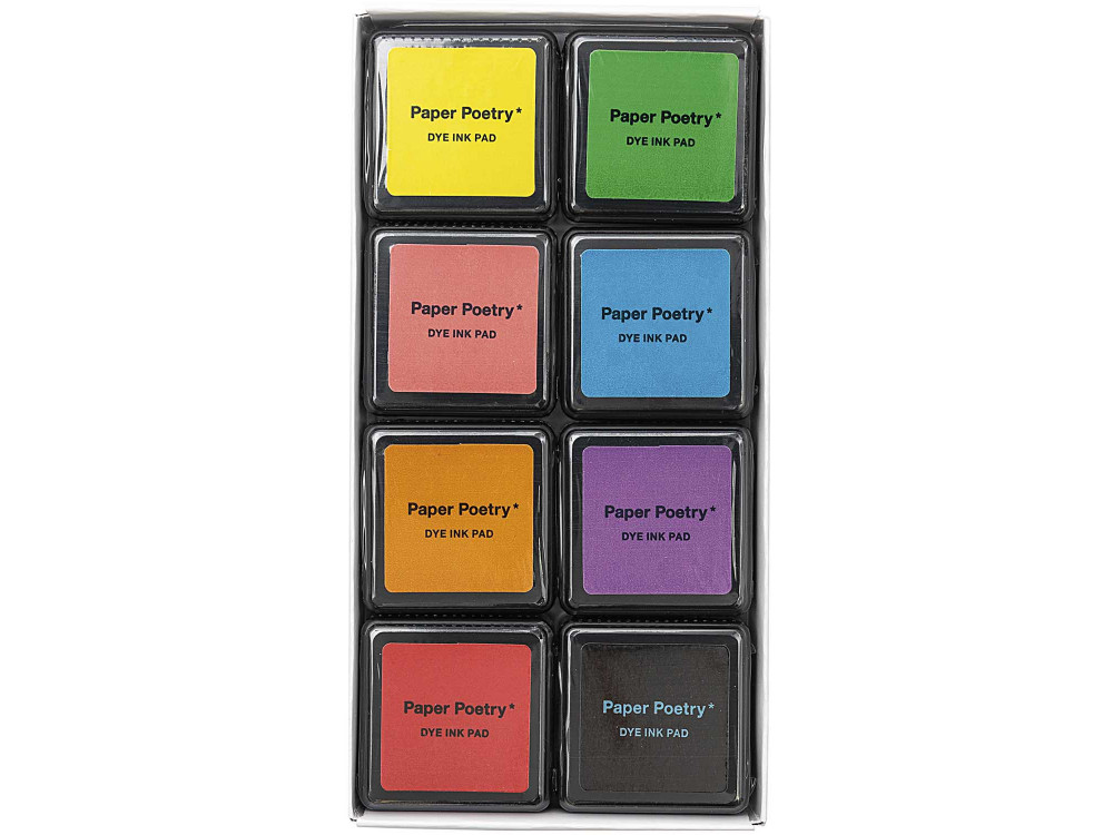 Dye ink pad set - Paper Poetry - saturated colors, 8 pcs.