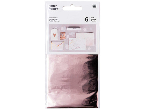 Transfer foil - Paper Poetry - rose gold, 6 pcs.