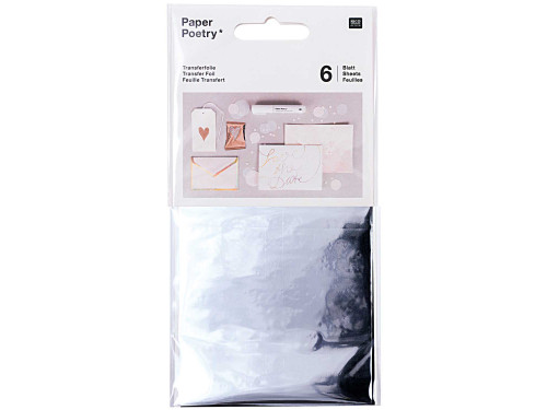 Transfer foil - Paper Poetry - silver, 6 pcs.