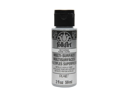 Farba metaliczna Multi-Surface - FolkArt - Platinum, 59 ml