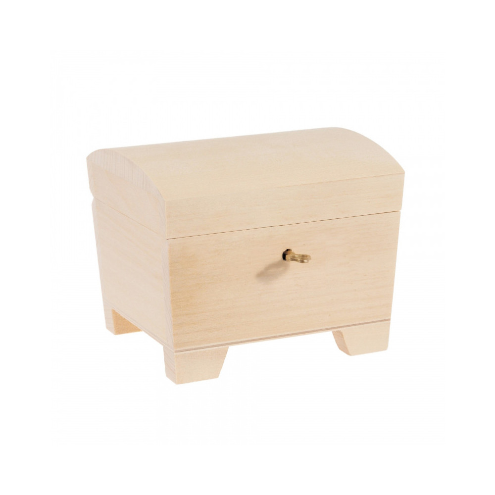Kuferek drewniany z kluczykiem - 15 x 11 x 9,5 cm