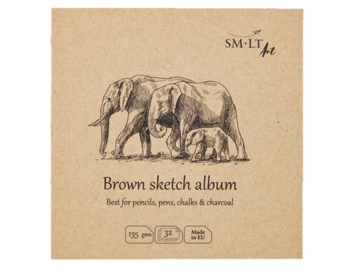 Universal Sketch Album 14 x 14 cm - SM-LT - kraft, 135 g, 32 sheets